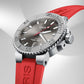 Oris Aquis Date Relief Swiss Automatic Dive Watch, Stainless Steel, Red Rubber Strap