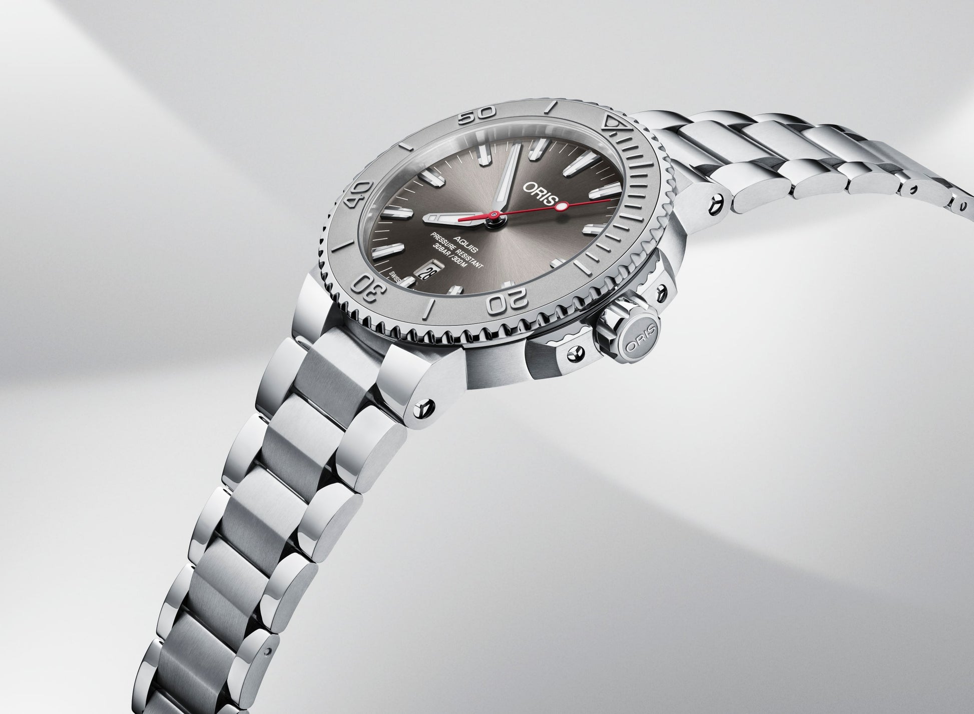 Oris Aquis Date Relief Stainless Steel Diver Watch, Grey Dial, 43.5mm Automatic