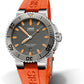 Oris Aquis Date 43mm Automatic Dive Watch - Stainless Steel, Orange Rubber Strap