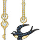 Swarovski Bird Key Mismatch Hoop Earrings