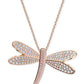 Swarovski Rose Gold-Tone Crystal Dragonfly Pendant Necklace, 31-3/8 Inch Long