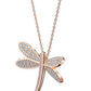Swarovski Rose Gold-Tone Crystal Dragonfly Pendant Necklace, 31-3/8 Inch Long