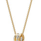 Swarovski Two-Tone Crystal Triple Interlocking Ring Pendant Necklace with Extender