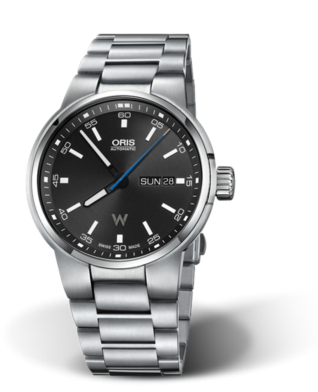 Oris Williams Day Date Automatic Watch Stainless Steel Sapphire Crystal
