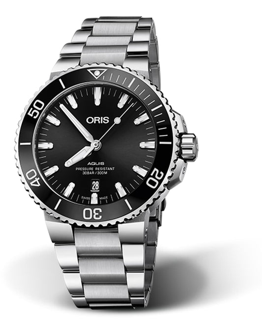 Oris Aquis Date 43.5mm Automatic Stainless Steel Dive Watch Ceramic Bezel Black Dial