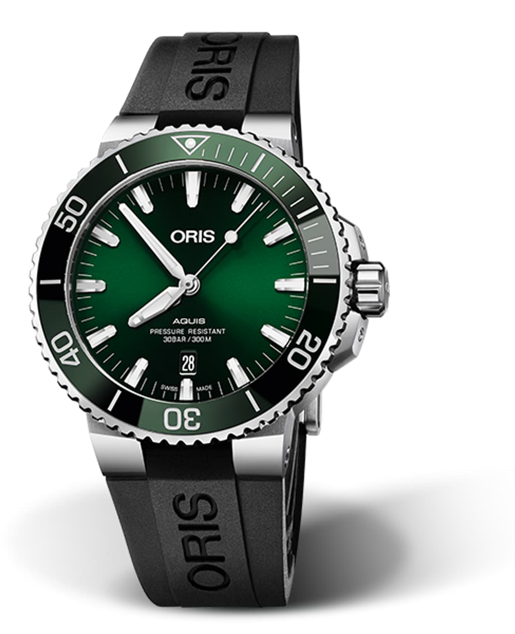 Oris Aquis Date 43.5mm Stainless Steel Automatic Dive Watch Green Dial