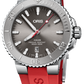 Oris Aquis Date Relief Swiss Automatic Dive Watch, Stainless Steel, Red Rubber Strap