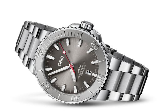Oris Aquis Date Relief Stainless Steel Diver Watch, Grey Dial, 43.5mm Automatic