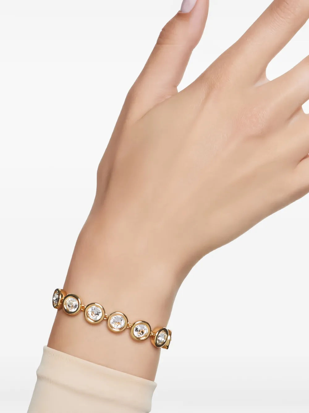 Swarovski Imber Gold-Tone Tennis Bracelet with Sparkling Crystals and Adjustable Fit