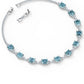 Swarovski Rhodium-Plated Blue White Crystal Embellished Necklace for Women