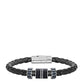 Swarovski Black Braided Leather Bracelet with Crystal Accents, Model 5159648
