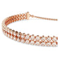 Swarovski Matrix Tennis Bracelet, Round White Crystals, Rose Gold-Tone Plated