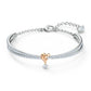 Swarovski Lifelong Heart Bangle: White Mixed Metal Finish, Sparkling Crystal Pave
