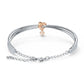 Swarovski Lifelong Heart Bangle: White Mixed Metal Finish, Sparkling Crystal Pave