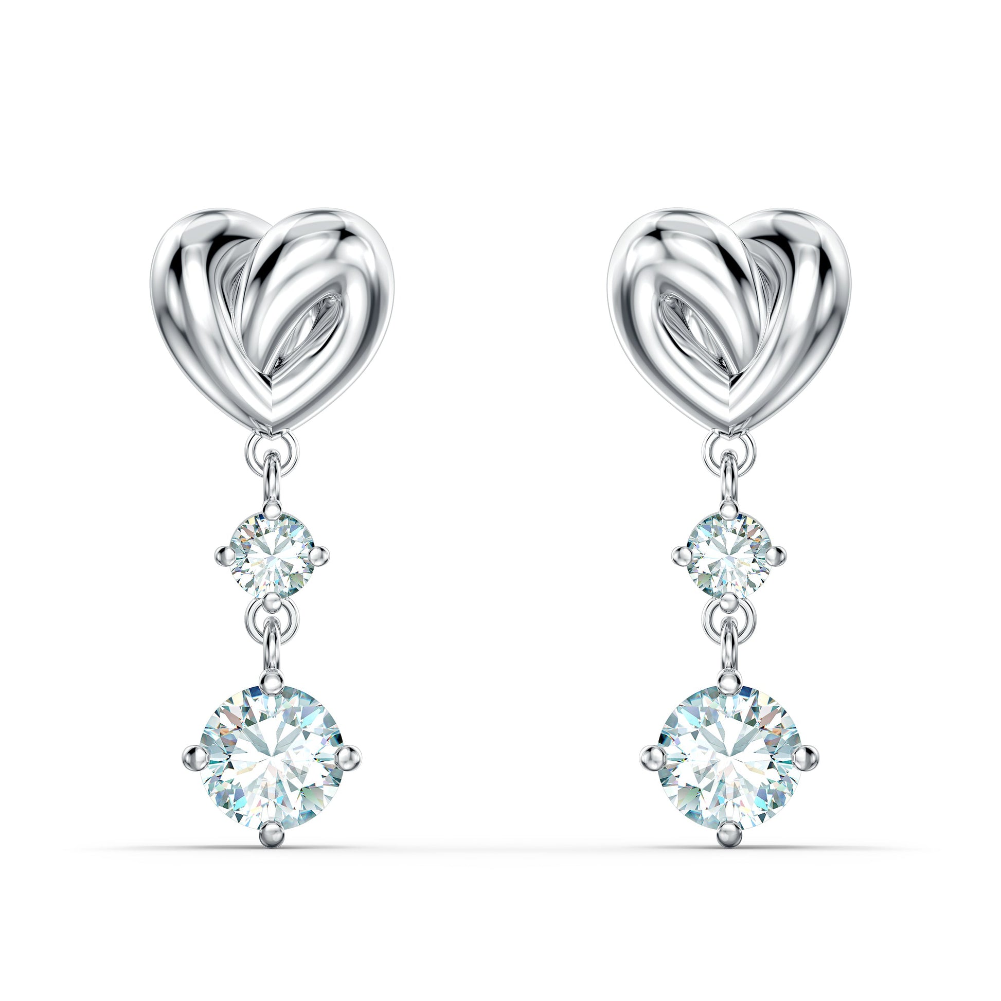 SWAROVSKI Lifelong Heart Transparent Rhodium-Plated Crystal Premium Earrings