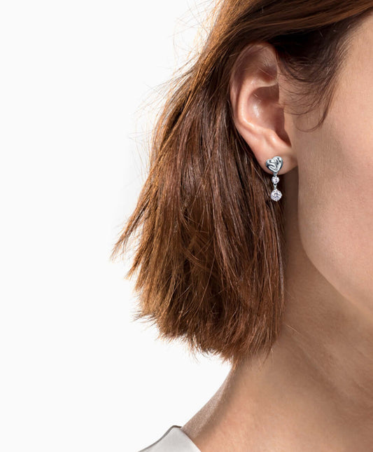 SWAROVSKI Lifelong Heart Transparent Rhodium-Plated Crystal Premium Earrings
