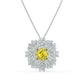 Swarovski Eternal Flower Large Yellow Necklace with Rhodium Coating