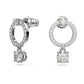 Elegant Constella Rhodium-Plated Hoop Earrings with Dazzling Round White Crystals