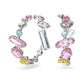 Swarovski Gema Multicoloured Mixed Cut Hoop Earrings: Vibrant Crystal Rhodium-Plated Jewelry