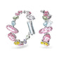 Swarovski Gema Multicoloured Mixed Cut Hoop Earrings: Vibrant Crystal Rhodium-Plated Jewelry