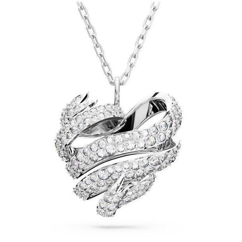 Swarovski Volta Heart Shaped Small White Rhodium Plated Pendant