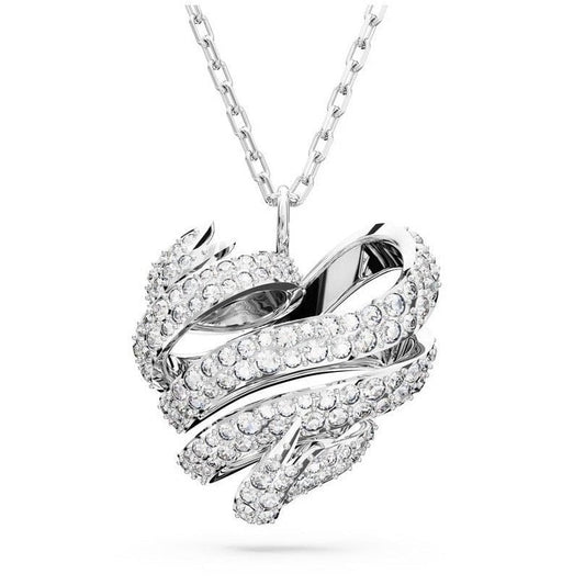 Swarovski Volta Heart Shaped Small White Rhodium Plated Pendant
