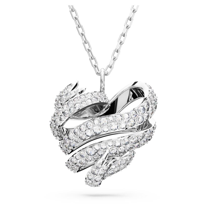 Swarovski Volta Heart Shaped Small White Rhodium Plated Pendant