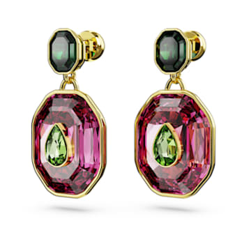 Swarovski Elegant Chroma Multicolored Gold-Tone Premium Drop Earrings