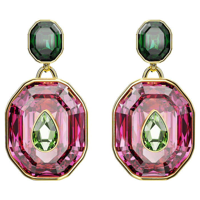 Swarovski Elegant Chroma Multicolored Gold-Tone Premium Drop Earrings