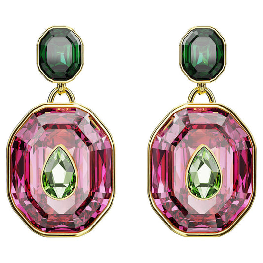 Swarovski Elegant Chroma Multicolored Gold-Tone Premium Drop Earrings