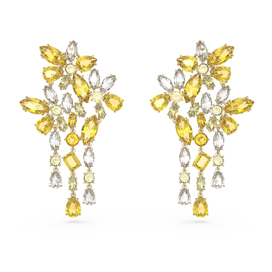 Swarovski Gema Yellow & Clear Crystal Chandelier Drop Earrings, Gold-Tone Plated
