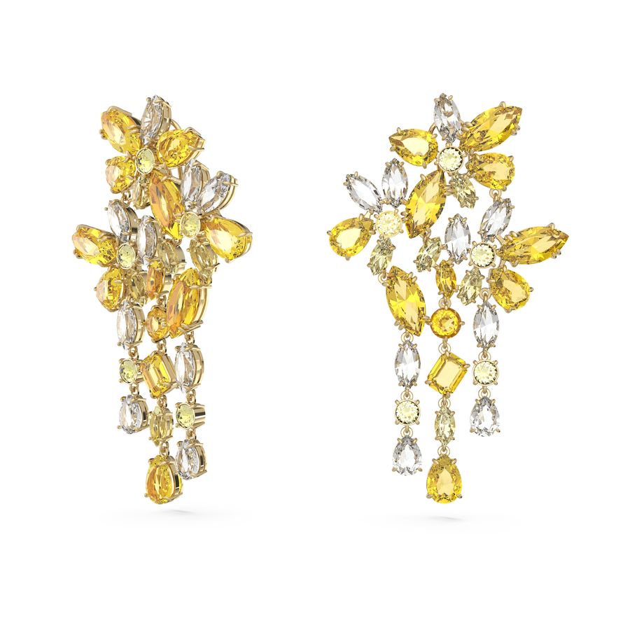 Swarovski Gema Yellow & Clear Crystal Chandelier Drop Earrings, Gold-Tone Plated