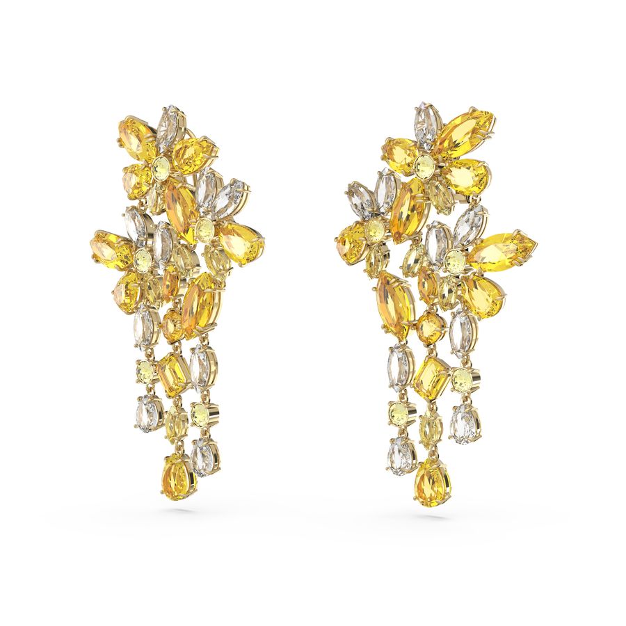 Swarovski Gema Yellow & Clear Crystal Chandelier Drop Earrings, Gold-Tone Plated