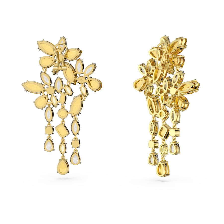 Swarovski Gema Yellow & Clear Crystal Chandelier Drop Earrings, Gold-Tone Plated