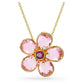Swarovski Idyllia Small Pink Flower Pendant, Gold-Tone Plated, Elegant Crystal