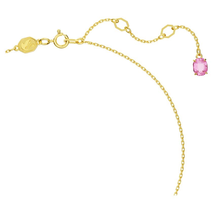 Swarovski Idyllia Small Pink Flower Pendant, Gold-Tone Plated, Elegant Crystal