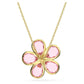 Swarovski Idyllia Small Pink Flower Pendant, Gold-Tone Plated, Elegant Crystal