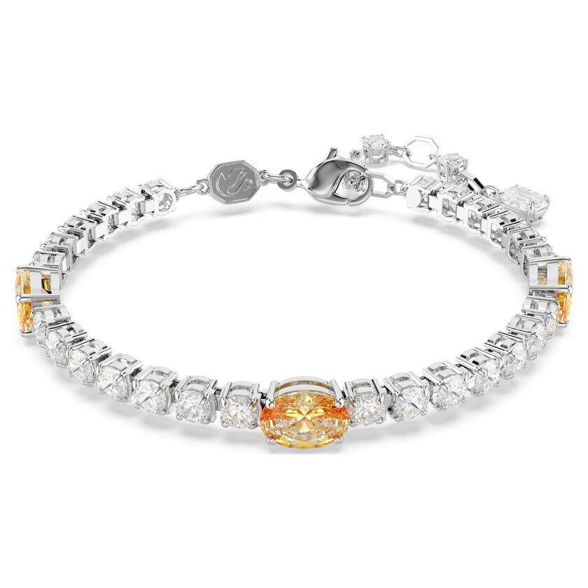 Swarovski Matrix Tennis Bracelet: Mixed Yellow Crystal, Rhodium Plated Elegance