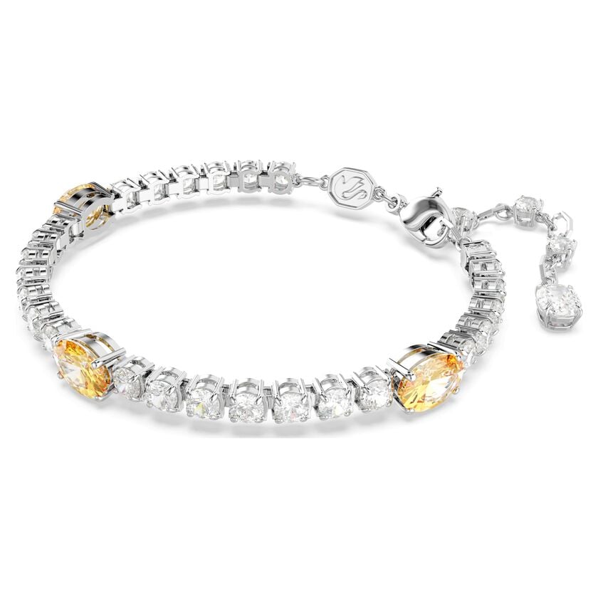 Swarovski Matrix Tennis Bracelet: Mixed Yellow Crystal, Rhodium Plated Elegance