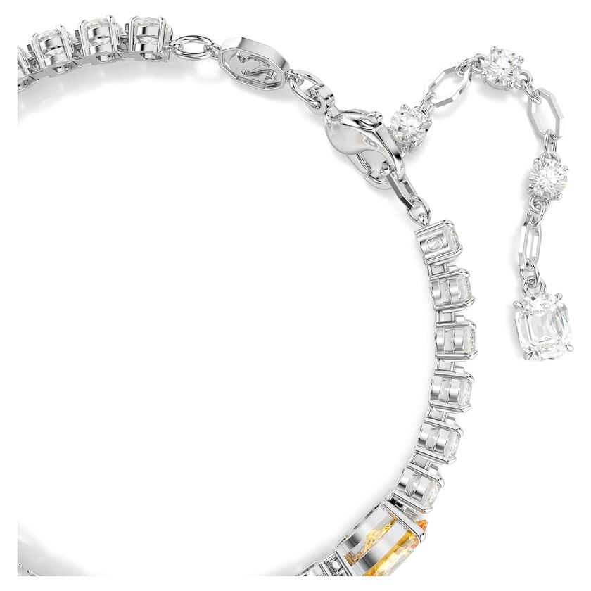 Swarovski Matrix Tennis Bracelet: Mixed Yellow Crystal, Rhodium Plated Elegance