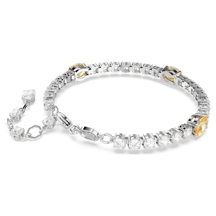 Swarovski Matrix Tennis Bracelet: Mixed Yellow Crystal, Rhodium Plated Elegance