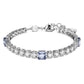 Swarovski Matrix Tennis Bracelet, Mixed Blue & Clear Crystals, Rhodium Plated