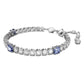 Swarovski Matrix Tennis Bracelet, Mixed Blue & Clear Crystals, Rhodium Plated