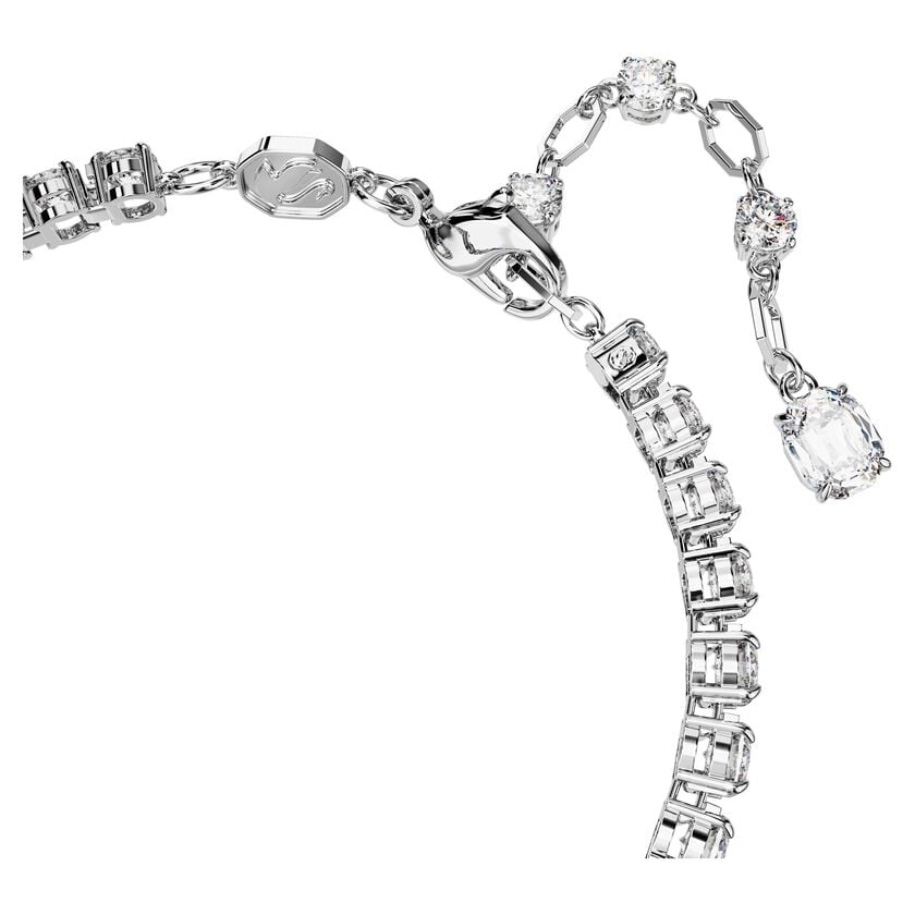 Swarovski Matrix Tennis Bracelet, Mixed Blue & Clear Crystals, Rhodium Plated