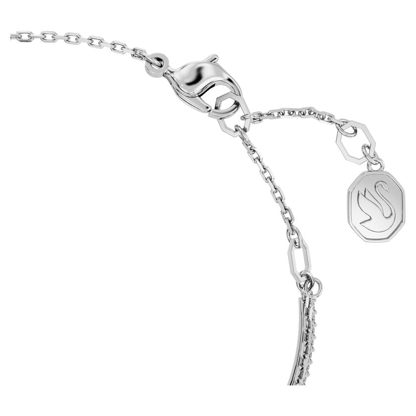 Swarovski Chroma Blue Mixed Cut Crystal Bangle, Rhodium Plated, Adjustable Fit