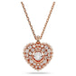 Swarovski Idyllia Heart Pendant: White Crystal Pearl, Rose Gold-Tone Plated Necklace