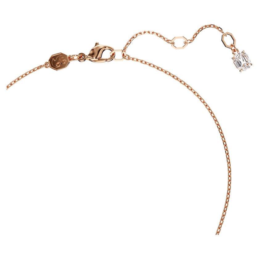 Swarovski Idyllia Heart Pendant: White Crystal Pearl, Rose Gold-Tone Plated Necklace