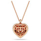 Swarovski Idyllia Heart Pendant: White Crystal Pearl, Rose Gold-Tone Plated Necklace