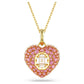 Swarovski Idyllia Heart Pendant: Pink Octagon-Cut Crystal Pearls, Gold-Tone Plated