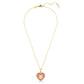 Swarovski Idyllia Heart Pendant: Pink Octagon-Cut Crystal Pearls, Gold-Tone Plated